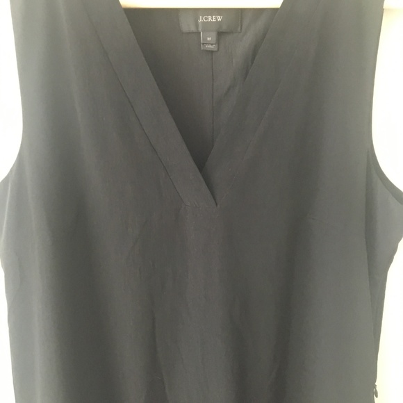 J Crew black flounce dress sleeveless black - Picture 3 of 8